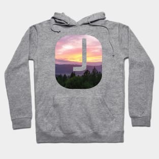 Initial J Sunset Photograph Hoodie